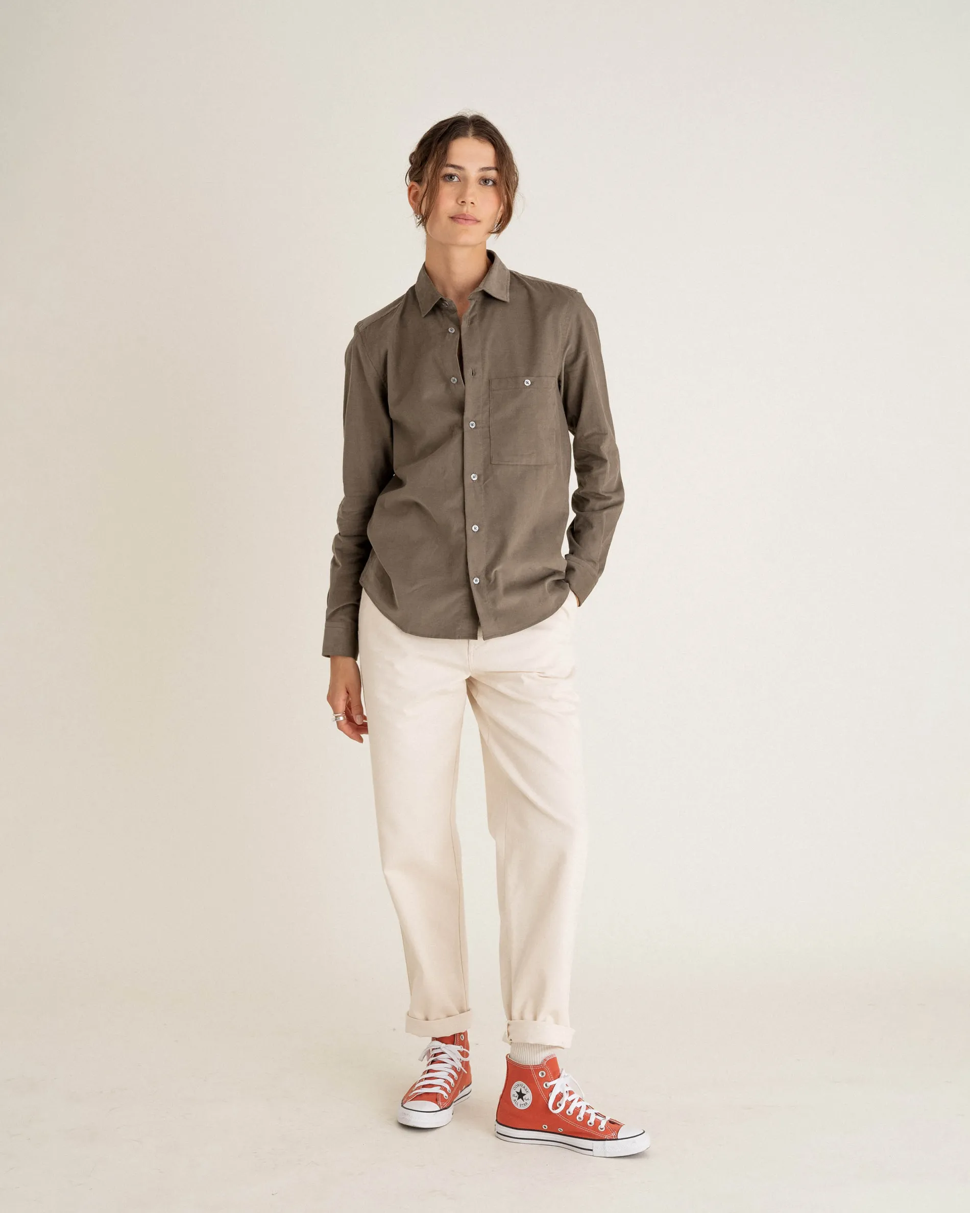 curtis_faded_khaki_5.webp Femme NOYOCO Chemises & Surchemises | Chemises^Curtis Faded Khaki