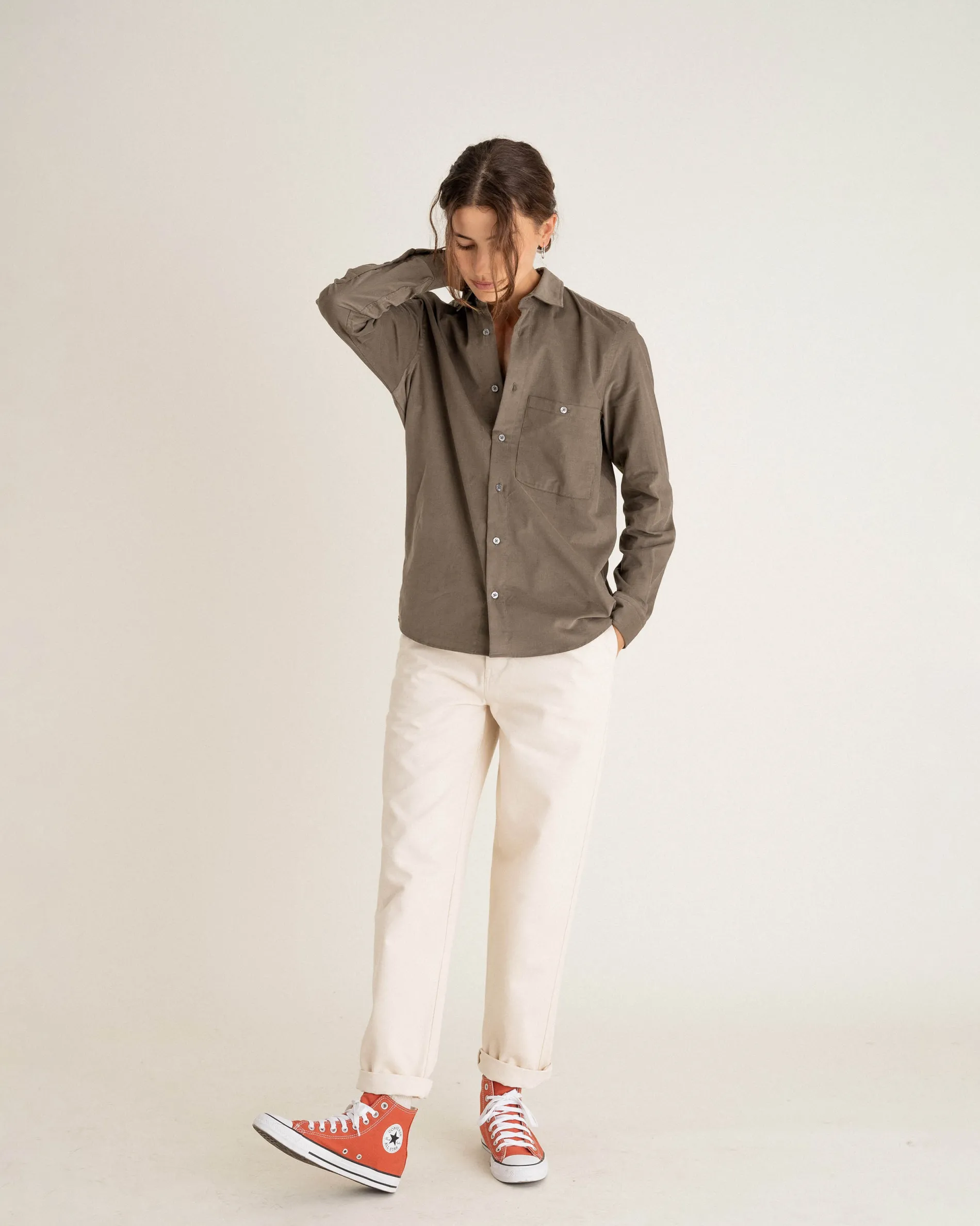 curtis_faded_khaki_7.webp Femme NOYOCO Chemises & Surchemises | Chemises^Curtis Faded Khaki