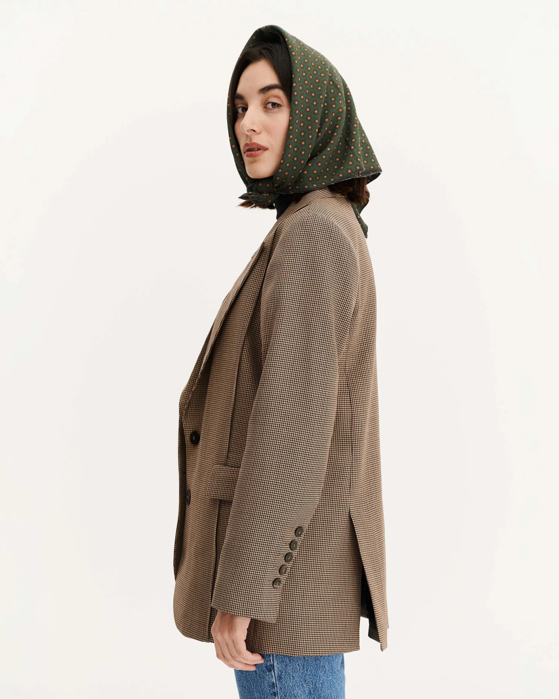 nagano_sepia_houndstooth_4.webp Femme NOYOCO Vestes & Blousons^Nagano Sepia houndstooth