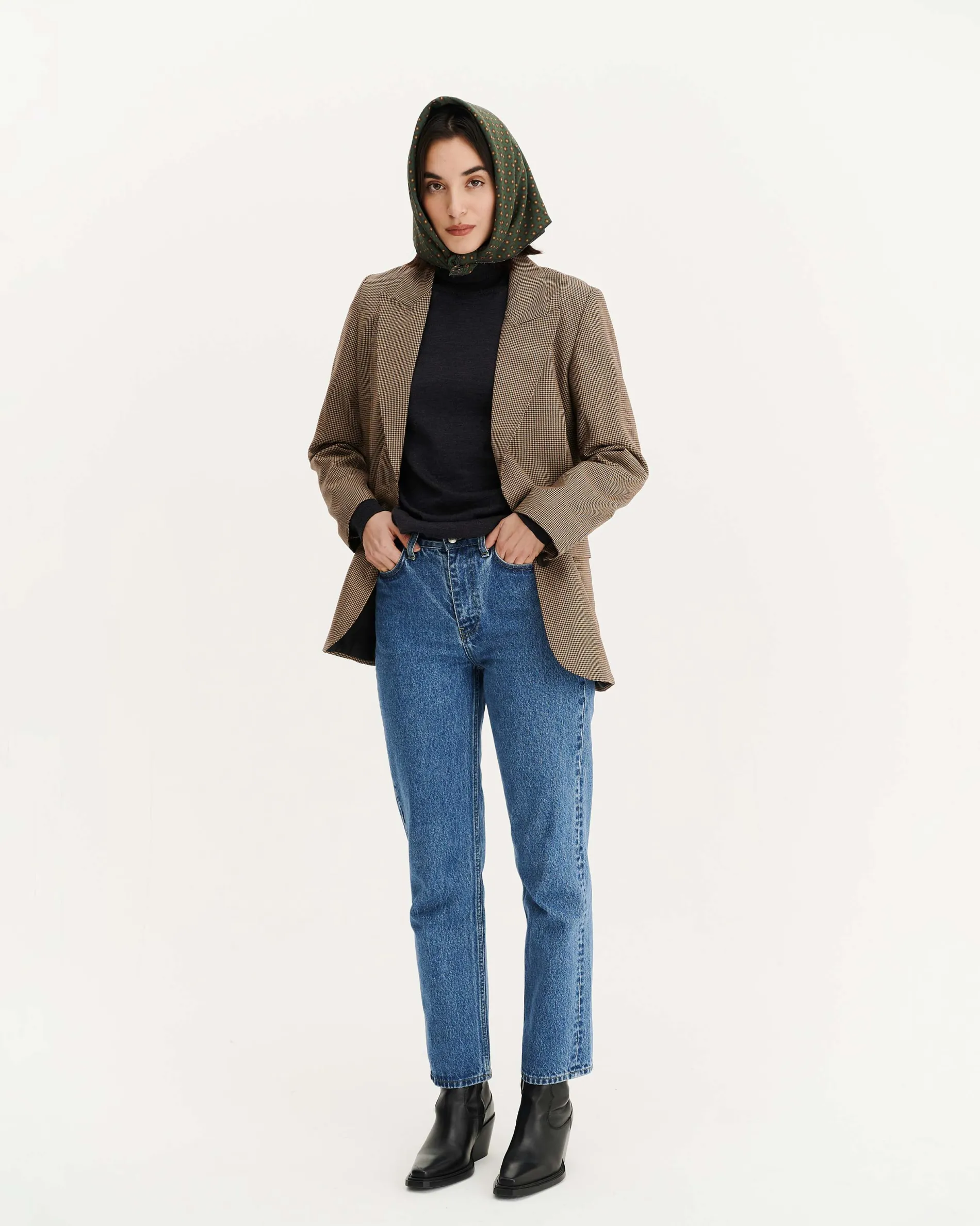 nagano_sepia_houndstooth_5.webp Femme NOYOCO Vestes & Blousons^Nagano Sepia houndstooth