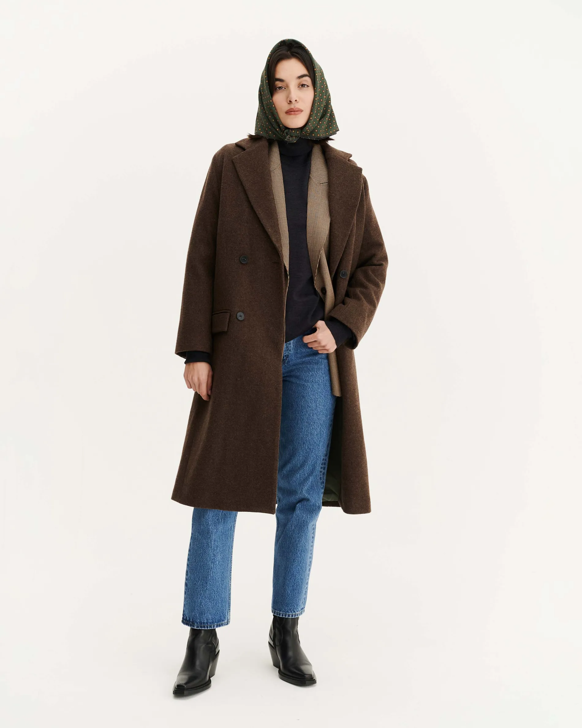 nagano_sepia_houndstooth_6.webp Femme NOYOCO Vestes & Blousons^Nagano Sepia houndstooth