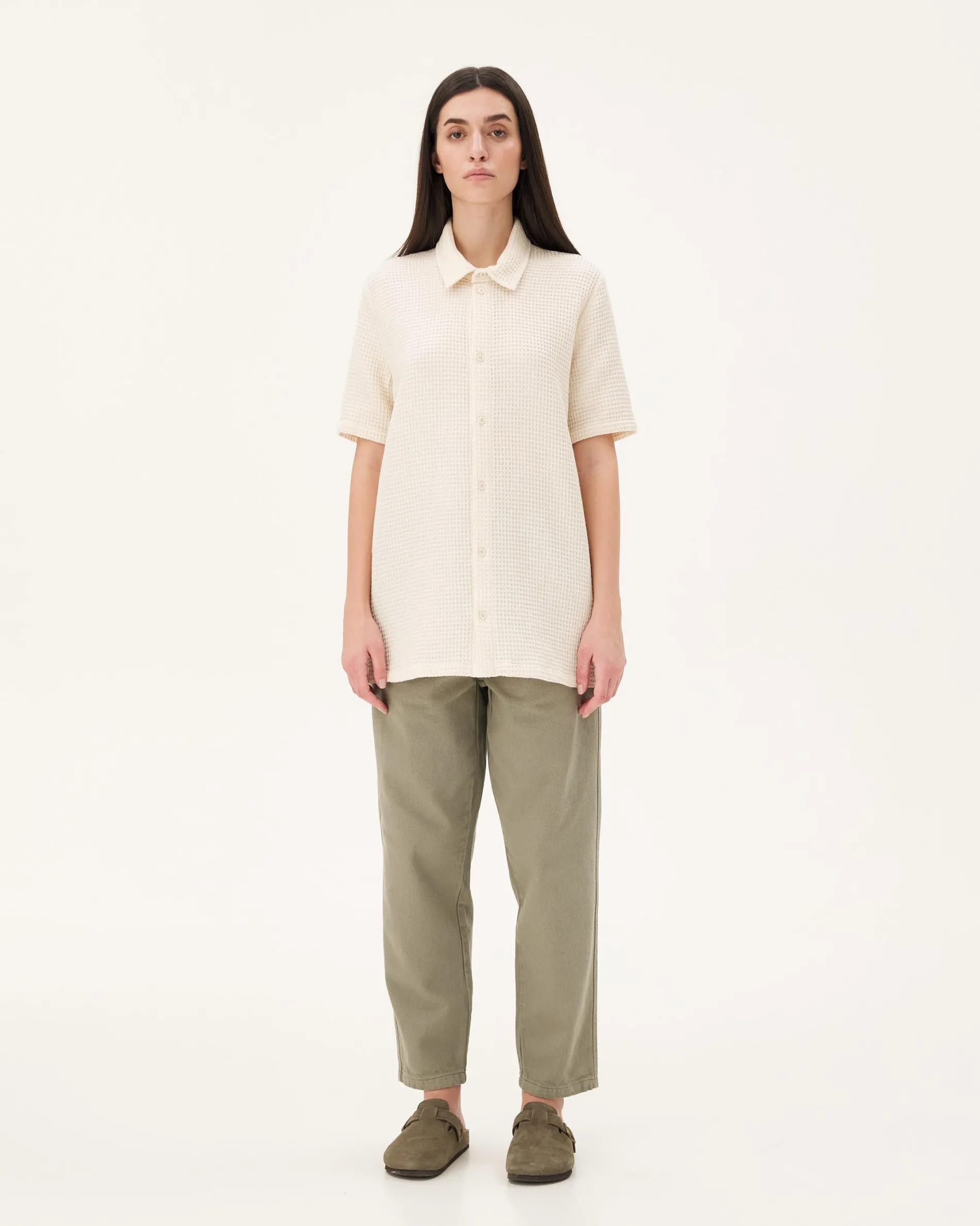 rio_ecru_waffle_10.webp Femme NOYOCO Chemises & Surchemises | Chemises^Rio Ecru waffle