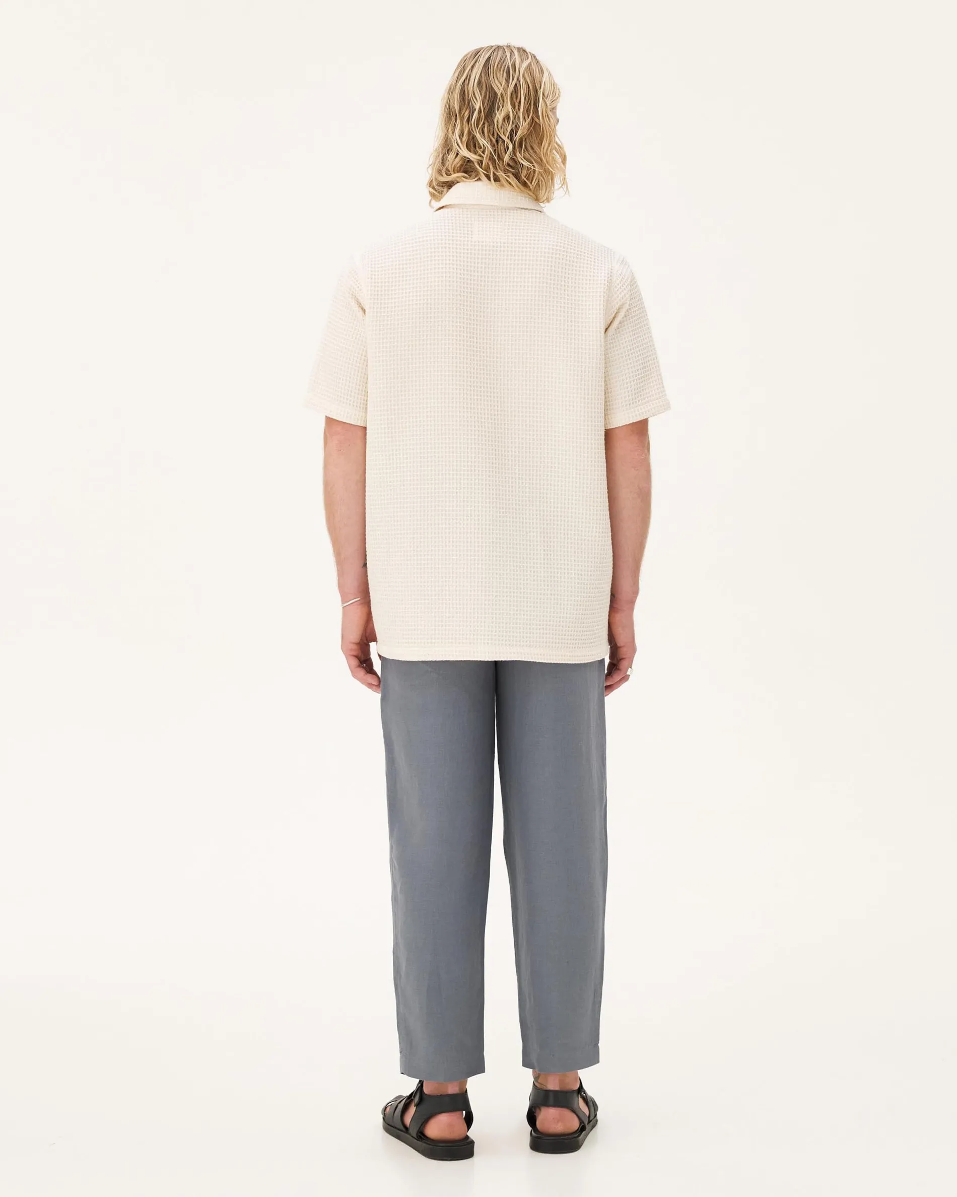 rio_ecru_waffle_3.webp Femme NOYOCO Chemises & Surchemises | Chemises^Rio Ecru waffle