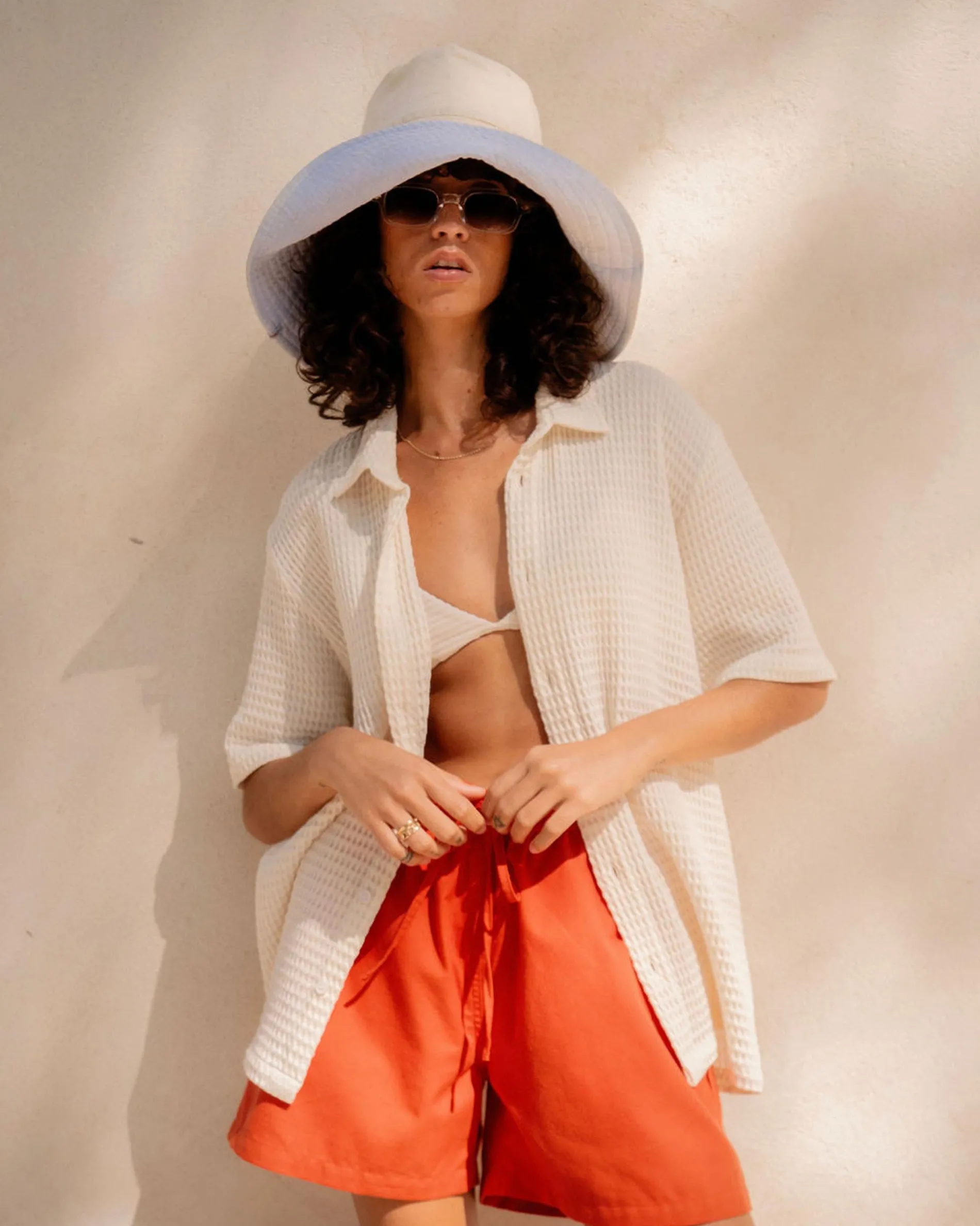 rio_ecru_waffle_6.webp Femme NOYOCO Chemises & Surchemises | Chemises^Rio Ecru waffle