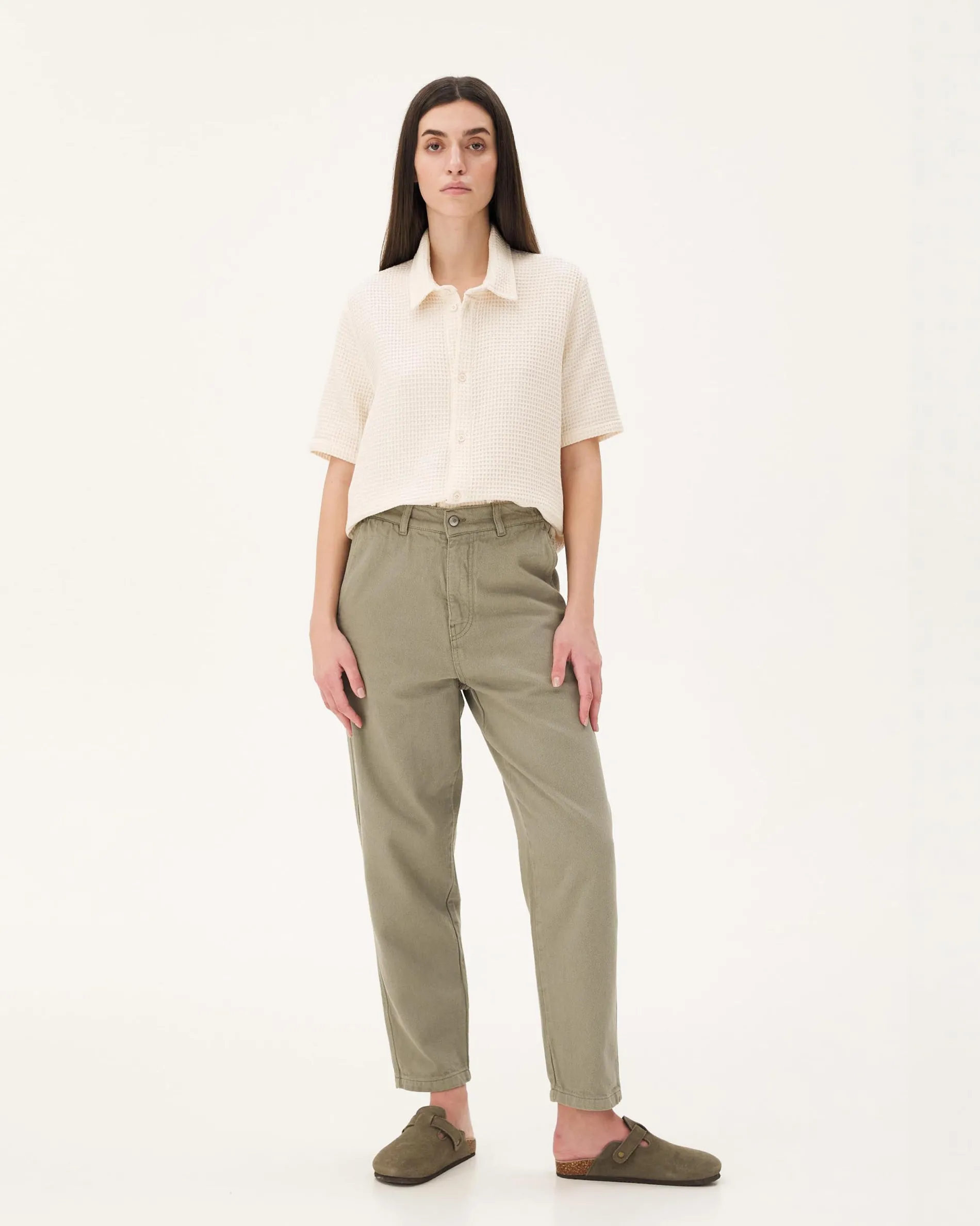 rio_ecru_waffle_7.webp Femme NOYOCO Chemises & Surchemises | Chemises^Rio Ecru waffle