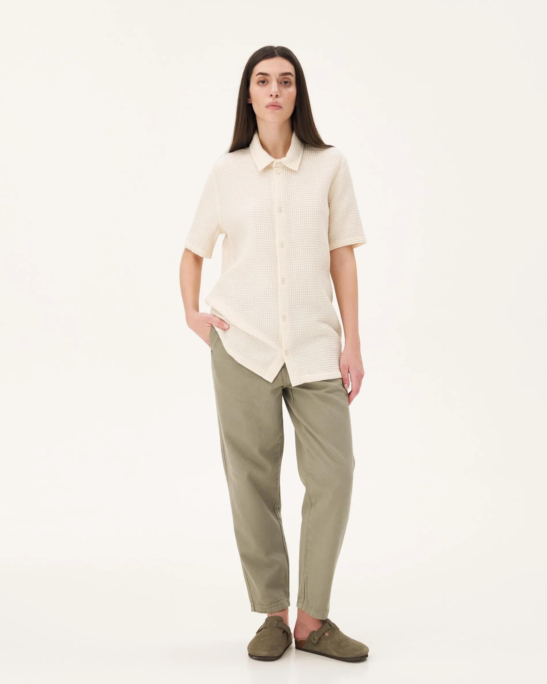 rio_ecru_waffle_9.webp Femme NOYOCO Chemises & Surchemises | Chemises^Rio Ecru waffle